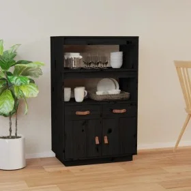 Solid black pine wood sideboard 67x40x108.5 cm by vidaXL, Sideboards - Ref: Foro24-820161, Price: 119,72 €, Discount: %