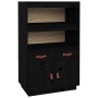 Sideboard aus massivem schwarzem Kiefernholz, 67 x 40 x 108,5 cm von vidaXL, Sideboards - Ref: Foro24-820161, Preis: 120,99 €...