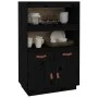 Solid black pine wood sideboard 67x40x108.5 cm by vidaXL, Sideboards - Ref: Foro24-820161, Price: 119,72 €, Discount: %
