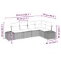 Conjunto de sofá de jardín 5 pcs Marrón Poliratán