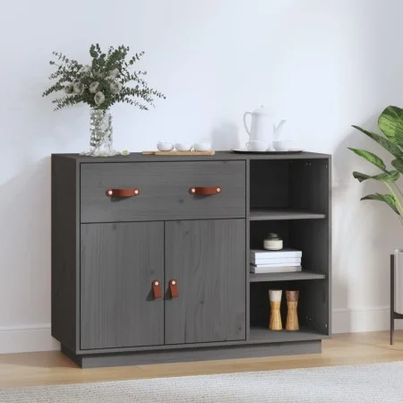 Sideboard aus massivem grauem Kiefernholz, 98,5 x 40 x 75 cm von vidaXL, Sideboards - Ref: Foro24-820139, Preis: 181,17 €, Ra...