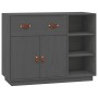 Sideboard aus massivem grauem Kiefernholz, 98,5 x 40 x 75 cm von vidaXL, Sideboards - Ref: Foro24-820139, Preis: 184,14 €, Ra...