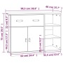 Solid gray pine wood sideboard 98.5x40x75 cm by vidaXL, Sideboards - Ref: Foro24-820139, Price: 184,14 €, Discount: %