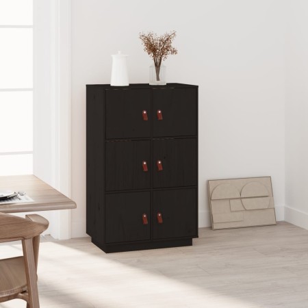 Sideboard aus massivem schwarzem Kiefernholz, 67 x 40 x 108,5 cm von vidaXL, Sideboards - Ref: Foro24-820176, Preis: 152,94 €...
