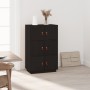 Sideboard aus massivem schwarzem Kiefernholz, 67 x 40 x 108,5 cm von vidaXL, Sideboards - Ref: Foro24-820176, Preis: 152,94 €...