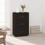 Sideboard aus massivem schwarzem Kiefernholz, 67 x 40 x 108,5 cm von vidaXL, Sideboards - Ref: Foro24-820176, Preis: 151,00 €...