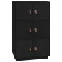Sideboard aus massivem schwarzem Kiefernholz, 67 x 40 x 108,5 cm von vidaXL, Sideboards - Ref: Foro24-820176, Preis: 151,00 €...