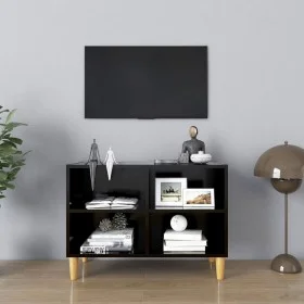 TV-Ständer mit Massivholzbeinen schwarz 69,5x30x50 cm von vidaXL, TV-Möbel - Ref: Foro24-805924, Preis: 42,93 €, Rabatt: %