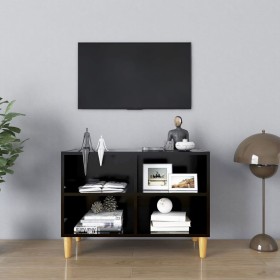 TV stand with solid black wood legs 69.5x30x50 cm by vidaXL, TV Furniture - Ref: Foro24-805924, Price: 43,84 €, Discount: %