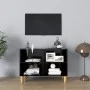 TV-Ständer mit Massivholzbeinen schwarz 69,5x30x50 cm von vidaXL, TV-Möbel - Ref: Foro24-805924, Preis: 42,93 €, Rabatt: %