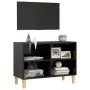 TV-Ständer mit Massivholzbeinen schwarz 69,5x30x50 cm von vidaXL, TV-Möbel - Ref: Foro24-805924, Preis: 42,93 €, Rabatt: %