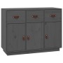 Aparador de madera maciza de pino gris 100x40x75 cm de vidaXL, Aparadores - Ref: Foro24-820149, Precio: 173,71 €, Descuento: %