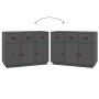 Aparador de madera maciza de pino gris 100x40x75 cm de vidaXL, Aparadores - Ref: Foro24-820149, Precio: 173,71 €, Descuento: %