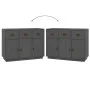 Sideboard aus massivem grauem Kiefernholz, 100 x 40 x 75 cm von vidaXL, Sideboards - Ref: Foro24-820149, Preis: 171,57 €, Rab...
