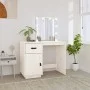 Mesa tocador con LED madera maciza pino blanco 95x50x133,5 cm by vidaXL, Bedroom Dressers - Ref: Foro24-820093, Price: 183,41...