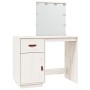 Mesa tocador con LED madera maciza pino blanco 95x50x133,5 cm de vidaXL, Tocadores para dormitorios - Ref: Foro24-820093, Pre...