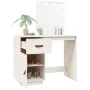 Mesa tocador con LED madera maciza pino blanco 95x50x133,5 cm by vidaXL, Bedroom Dressers - Ref: Foro24-820093, Price: 183,41...