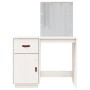 Mesa tocador con LED madera maciza pino blanco 95x50x133,5 cm de vidaXL, Tocadores para dormitorios - Ref: Foro24-820093, Pre...