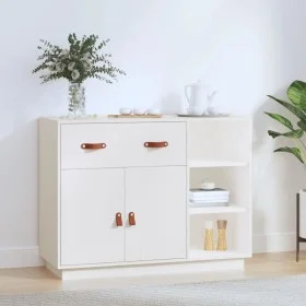 Weißes Sideboard aus massivem Kiefernholz 98,5x40x75 cm von vidaXL, Sideboards - Ref: Foro24-820138, Preis: 121,44 €, Rabatt: %