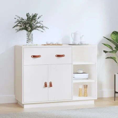 Weißes Sideboard aus massivem Kiefernholz 98,5x40x75 cm von vidaXL, Sideboards - Ref: Foro24-820138, Preis: 121,44 €, Rabatt: %