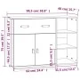 Weißes Sideboard aus massivem Kiefernholz 98,5x40x75 cm von vidaXL, Sideboards - Ref: Foro24-820138, Preis: 121,44 €, Rabatt: %