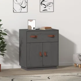 Sideboard aus massivem grauem Kiefernholz, 65,5 x 40 x 75 cm von vidaXL, Sideboards - Ref: Foro24-820129, Preis: 95,18 €, Rab...