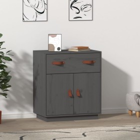 Sideboard aus massivem grauem Kiefernholz, 65,5 x 40 x 75 cm von vidaXL, Sideboards - Ref: Foro24-820129, Preis: 96,26 €, Rab...