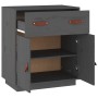 Aparador de madera maciza de pino gris 65,5x40x75 cm de vidaXL, Aparadores - Ref: Foro24-820129, Precio: 96,20 €, Descuento: %
