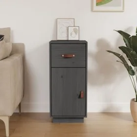 Solid gray pine wood sideboard 34x40x75 cm by vidaXL, Sideboards - Ref: Foro24-820124, Price: 67,34 €, Discount: %