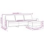 Sofá de 3 plazas y taburete tela microfibra beige 210 cm