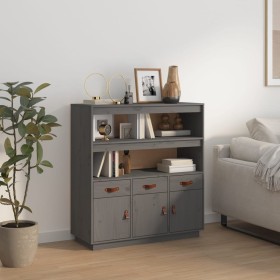 Hohes Sideboard aus massivem grauem Kiefernholz, 100 x 40 x 108,5 cm von vidaXL, Sideboards - Ref: Foro24-820164, Preis: 193,...