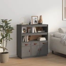 Tall sideboard solid gray pine wood 100x40x108.5 cm by vidaXL, Sideboards - Ref: Foro24-820164, Price: 191,48 €, Discount: %