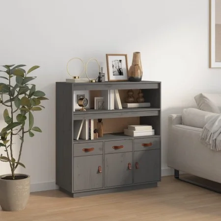 Tall sideboard solid gray pine wood 100x40x108.5 cm by vidaXL, Sideboards - Ref: Foro24-820164, Price: 191,48 €, Discount: %