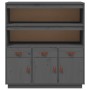 Hohes Sideboard aus massivem grauem Kiefernholz, 100 x 40 x 108,5 cm von vidaXL, Sideboards - Ref: Foro24-820164, Preis: 193,...