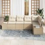 Conjunto de sofá de jardín 5 pcs Beige Poliratán