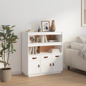 Aparador alto madera maciza de pino blanco 100x40x108,5 cm de vidaXL, Aparadores - Ref: Foro24-820163, Precio: 159,07 €, Desc...