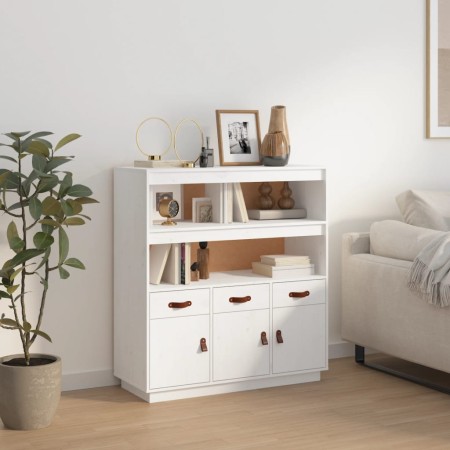 Hohes Sideboard aus massivem weißem Kiefernholz, 100 x 40 x 108,5 cm von vidaXL, Sideboards - Ref: Foro24-820163, Preis: 159,...