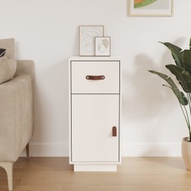 Solid white pine wood sideboard 34x40x75 cm by vidaXL, Sideboards - Ref: Foro24-820123, Price: 64,43 €, Discount: %