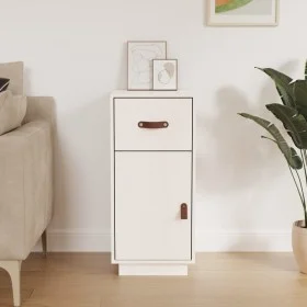 Solid white pine wood sideboard 34x40x75 cm by vidaXL, Sideboards - Ref: Foro24-820123, Price: 57,54 €, Discount: %