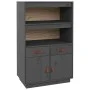 Solid gray pine wood sideboard 67x40x108.5 cm by vidaXL, Sideboards - Ref: Foro24-820159, Price: 146,10 €, Discount: %