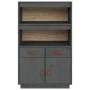Solid gray pine wood sideboard 67x40x108.5 cm by vidaXL, Sideboards - Ref: Foro24-820159, Price: 146,10 €, Discount: %