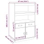 Sideboard aus massivem Kiefernholz grau 67x40x108,5 cm von vidaXL, Sideboards - Ref: Foro24-820159, Preis: 148,00 €, Rabatt: %