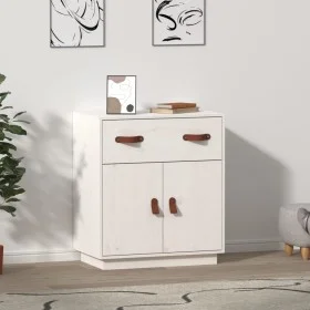Sideboard aus massivem weißem Kiefernholz, 65,5 x 40 x 75 cm von vidaXL, Sideboards - Ref: Foro24-820128, Preis: 81,06 €, Rab...