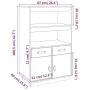Sideboard aus massivem weißem Kiefernholz, 67 x 40 x 108,5 cm von vidaXL, Sideboards - Ref: Foro24-820158, Preis: 119,79 €, R...