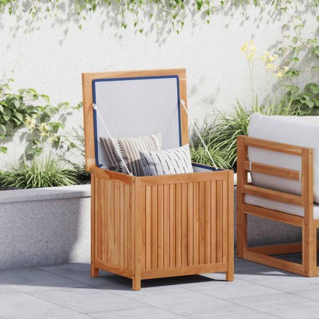 Caja de almacenaje de jardín madera maciza de teca 60x50x58 cm