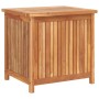 Caja de almacenaje de jardín madera maciza de teca 60x50x58 cm