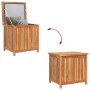 Caja de almacenaje de jardín madera maciza de teca 60x50x58 cm