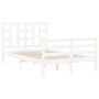 Weißer Massivholzbettrahmen mit Kopfteil 120x200 cm von vidaXL, Betten und Lattenroste - Ref: Foro24-3193917, Preis: 125,16 €...