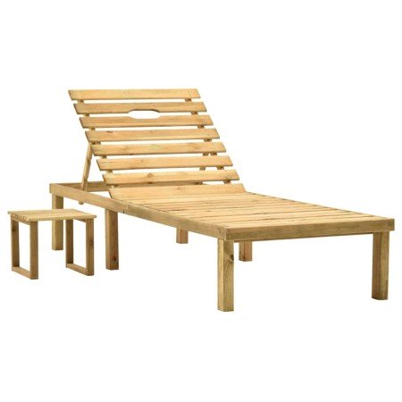 Tumbona de jardín con mesa de madera de pino impregnada en Tumbonas | Comprar online en Foro24