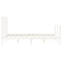 Weißer Massivholzbettrahmen mit Kopfteil 120x200 cm von vidaXL, Betten und Lattenroste - Ref: Foro24-3193917, Preis: 125,16 €...